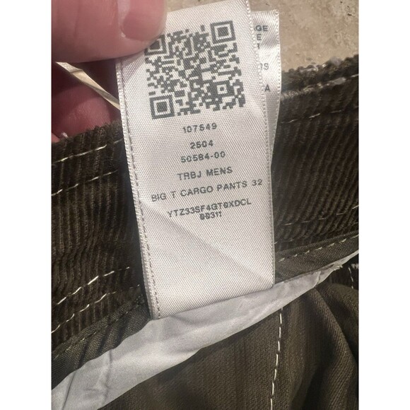 True Religion Pants Mens 34x32 (Fits 36W) Brown Big T Corduroy Cargo Pockets - Picture 8 of 8
